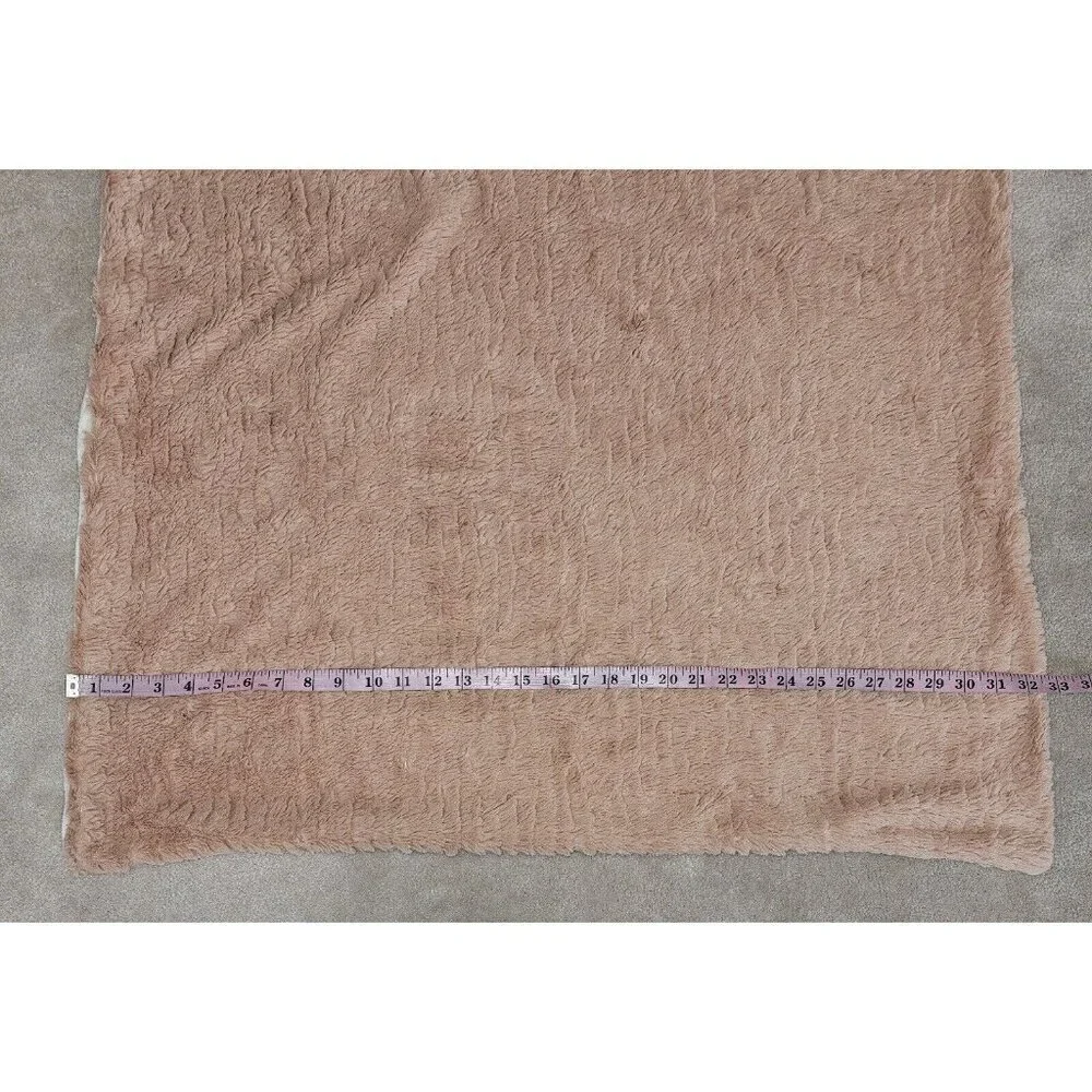Brown White Fleece Baby Blanket Reversible Solid 27x32 SOFT
